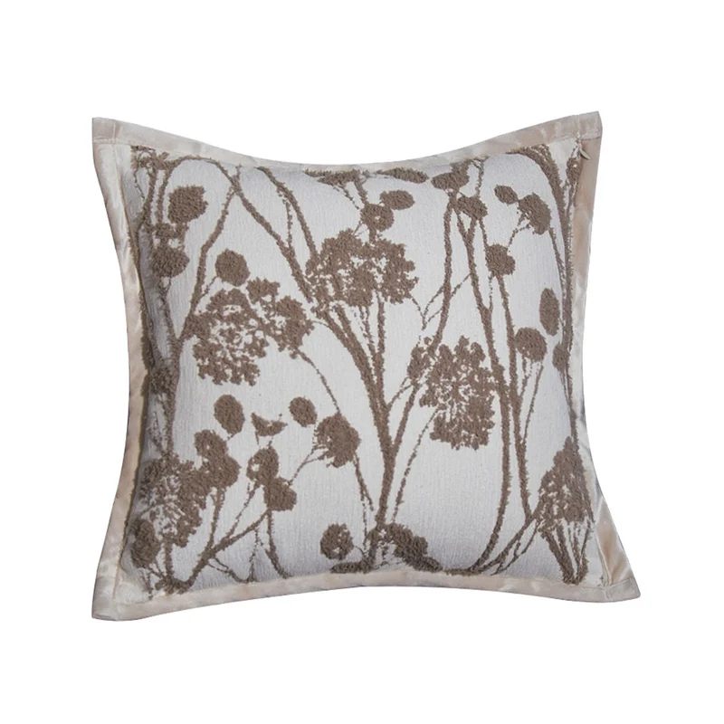 Rectangular teddy fleece decorative cushion cover with striped sherpa texture and concealed zipper Stornfield