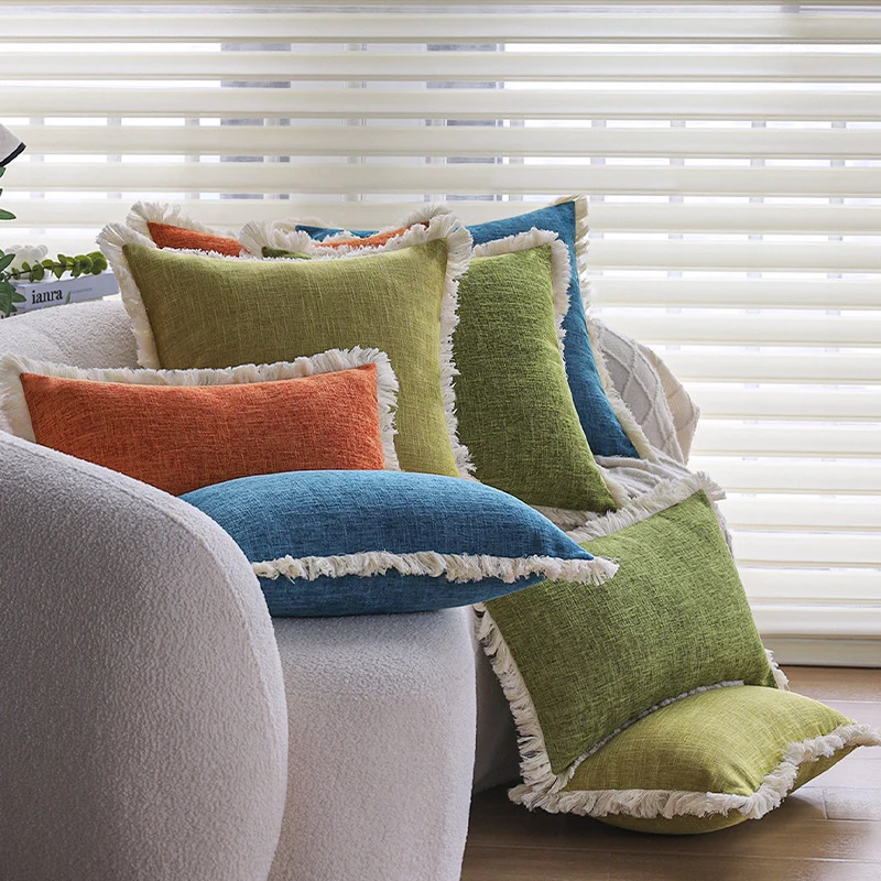 Rectangular sofa cushion cover in linen look Stornfield