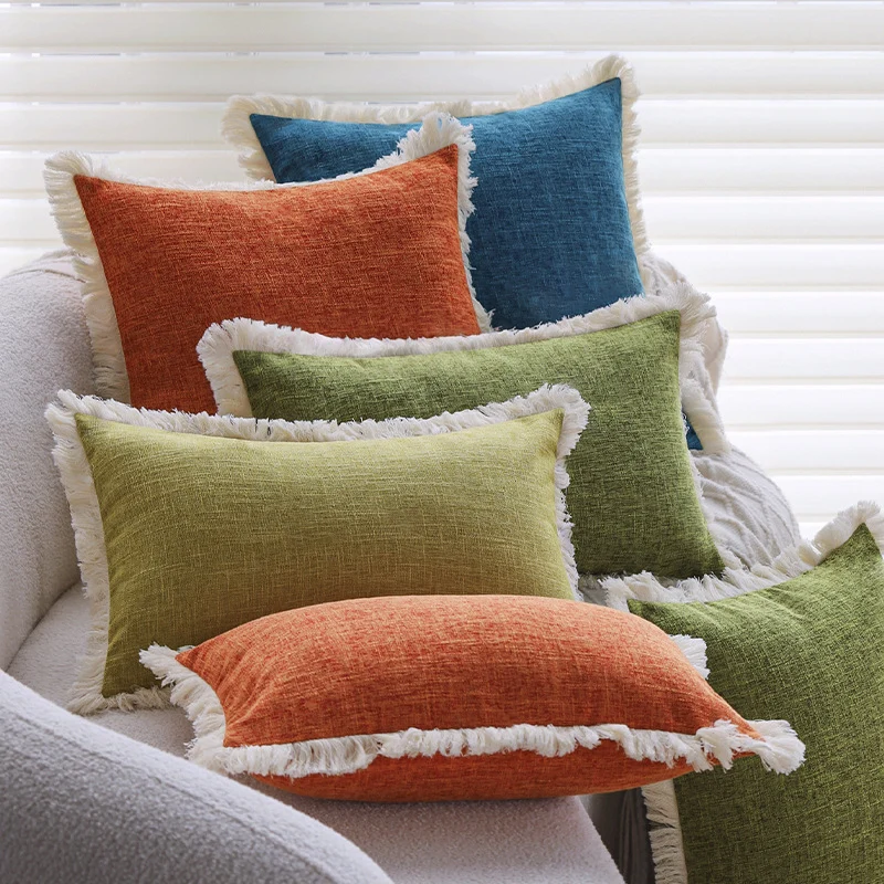 Rectangular sofa cushion cover in linen look Stornfield