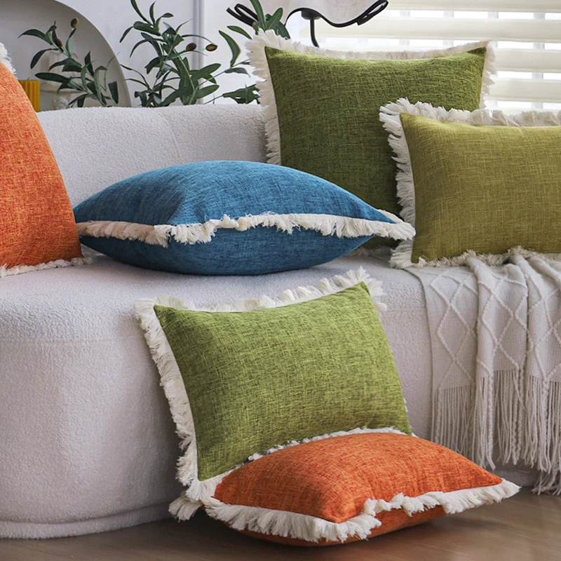 Rectangular sofa cushion cover in linen look Stornfield