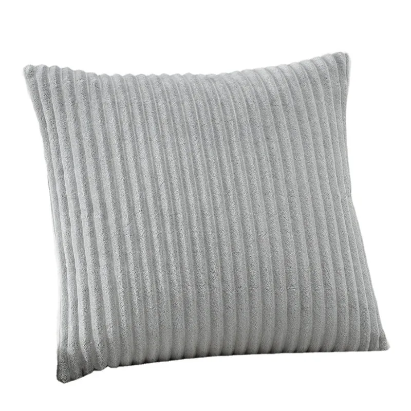 Rectangular velvet cushion cover with fine cord structure and concealed zipper Stornfield