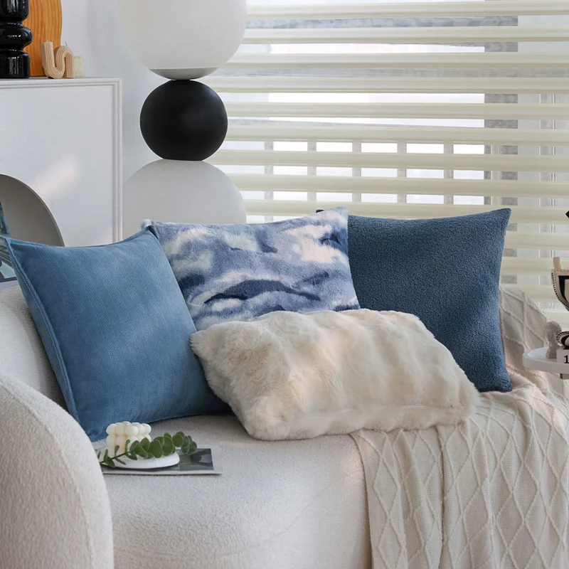 Rectangular faux fur pillowcase luxurious and plush Stornfield