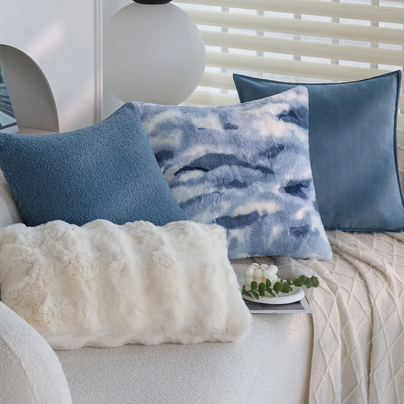 Rectangular faux fur pillowcase luxurious and plush Stornfield
