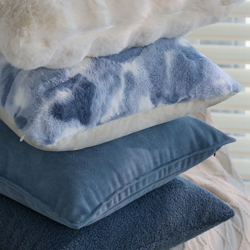 Rectangular faux fur pillowcase luxurious and plush Stornfield