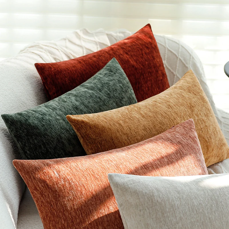 Rectangular pillowcase made of microvelvet with a soft plush finish and concealed zipper Stornfield