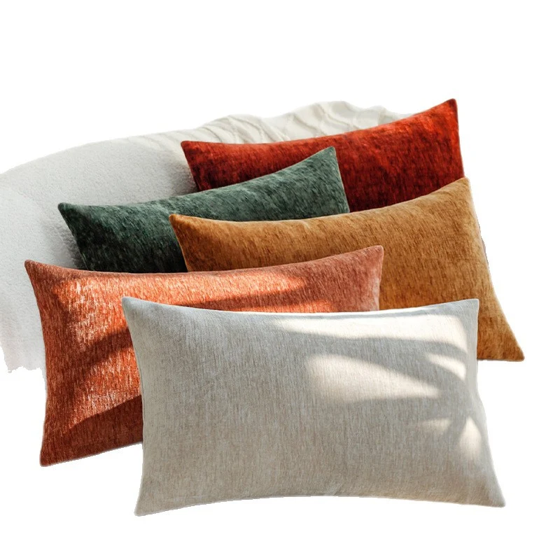 Rectangular pillowcase made of microvelvet with a soft plush finish and concealed zipper Stornfield