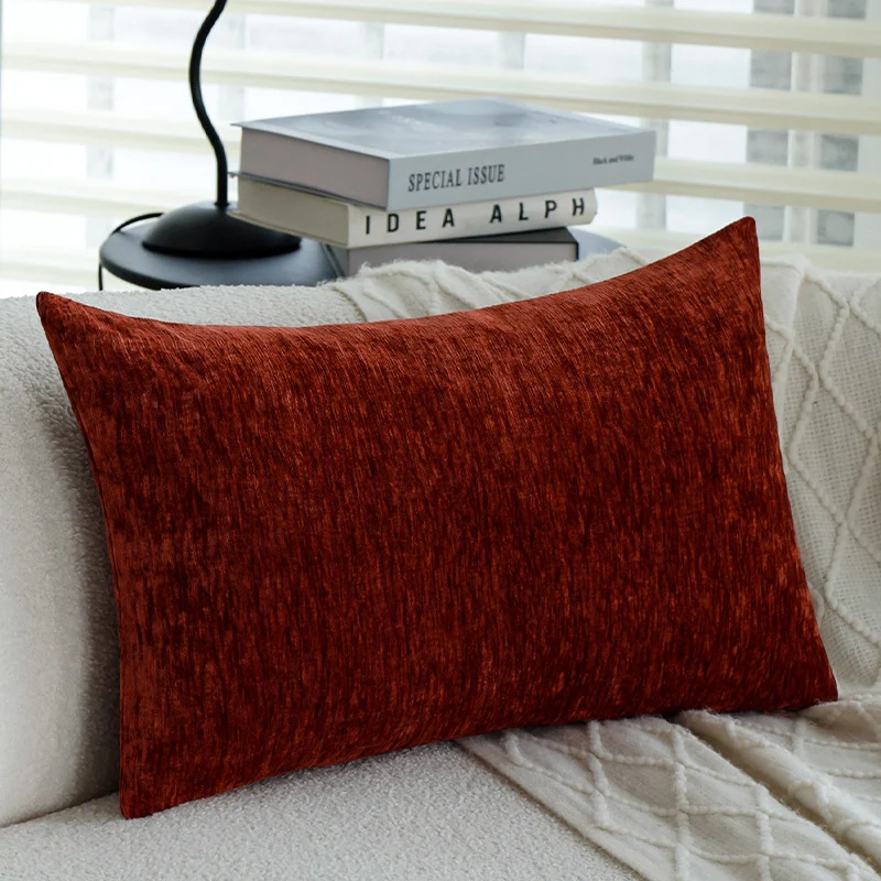 Rectangular pillowcase made of microvelvet with a soft plush finish and concealed zipper Stornfield