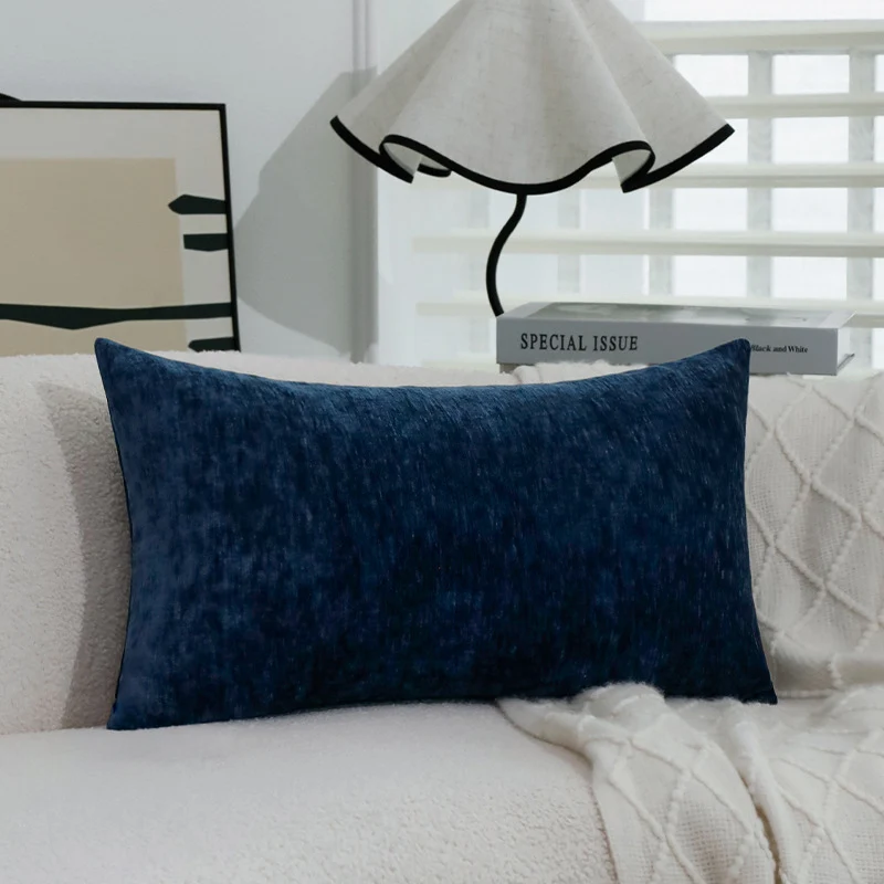 Rectangular pillowcase made of microvelvet with a soft plush finish and concealed zipper Stornfield