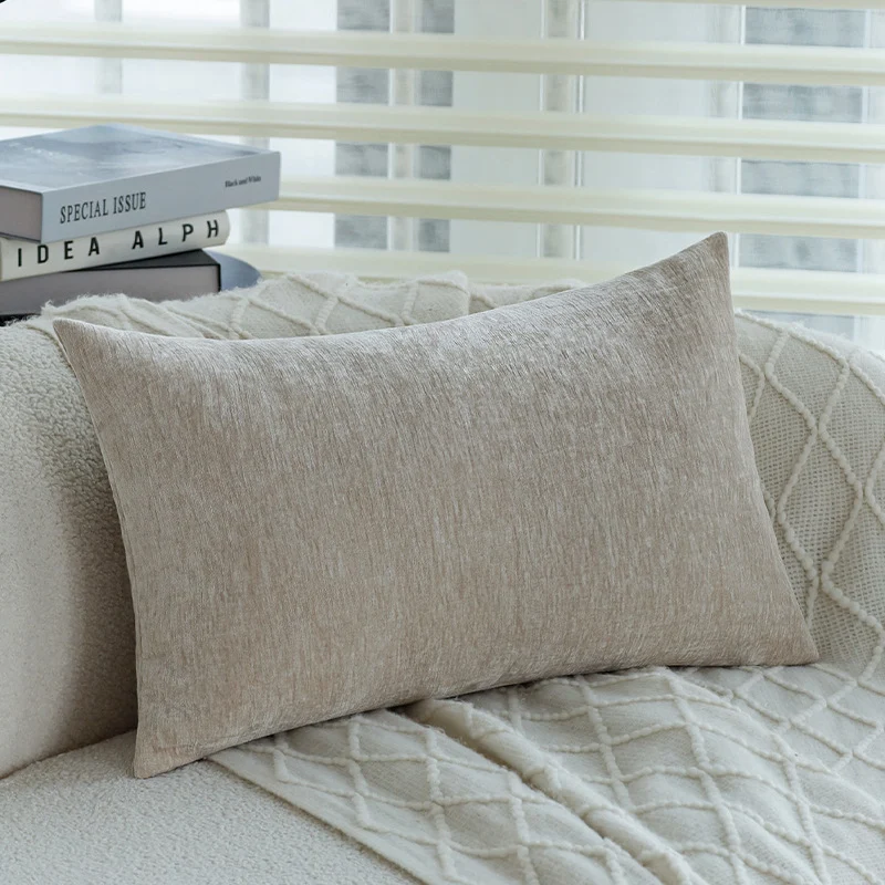 Rectangular pillowcase made of microvelvet with a soft plush finish and concealed zipper Stornfield