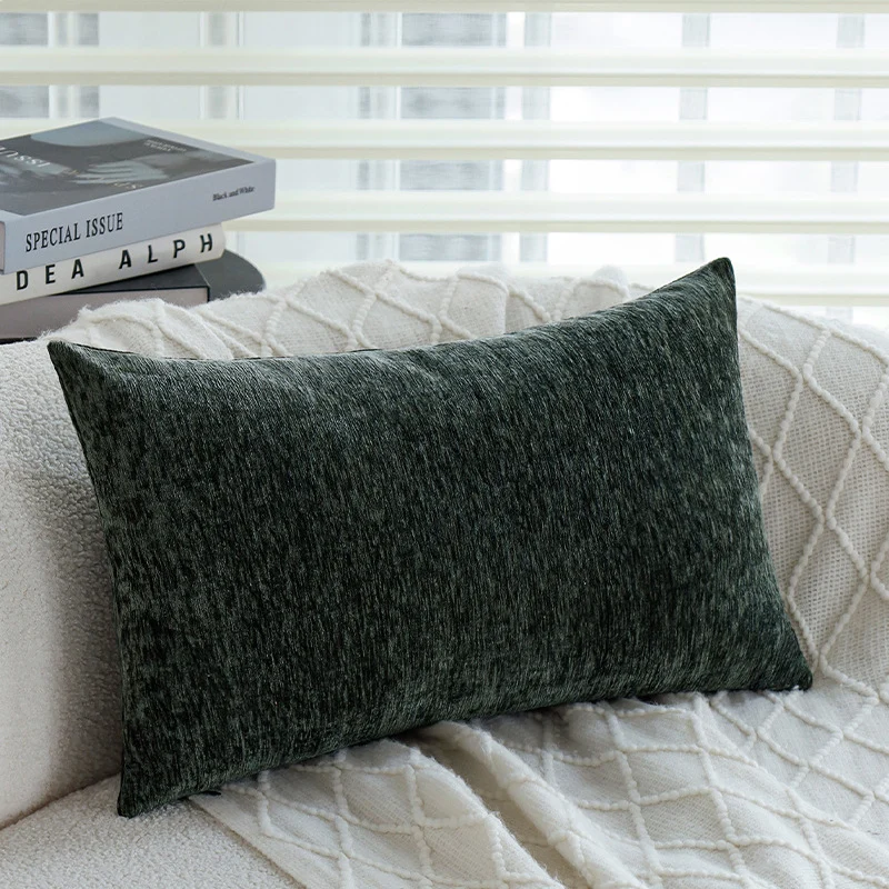 Rectangular pillowcase made of microvelvet with a soft plush finish and concealed zipper Stornfield