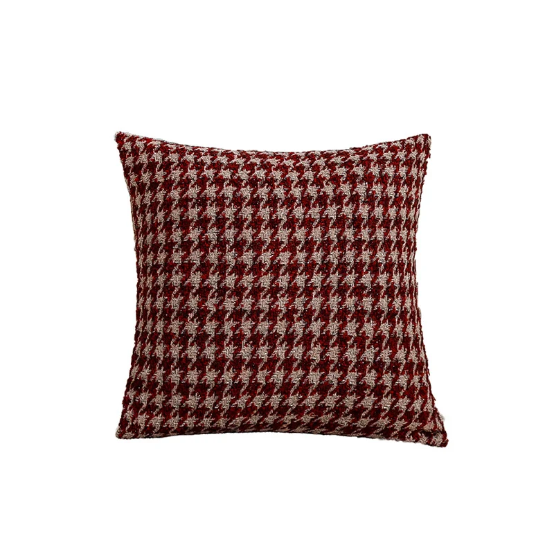 Rectangular Houndstooth Boucle Pillowcase with textured weave appearance and fine linen touch Stornfield