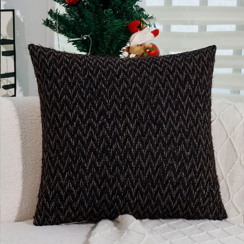 Rectangular Houndstooth Boucle Pillowcase with textured weave appearance and fine linen touch Stornfield