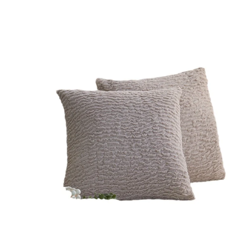Square decorative cushion cover with woolly sheepskin effect and extra soft Sherpa feel Stornfield