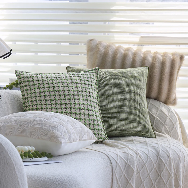Square decorative cushion cover with embossed wave mosaic Stornfield