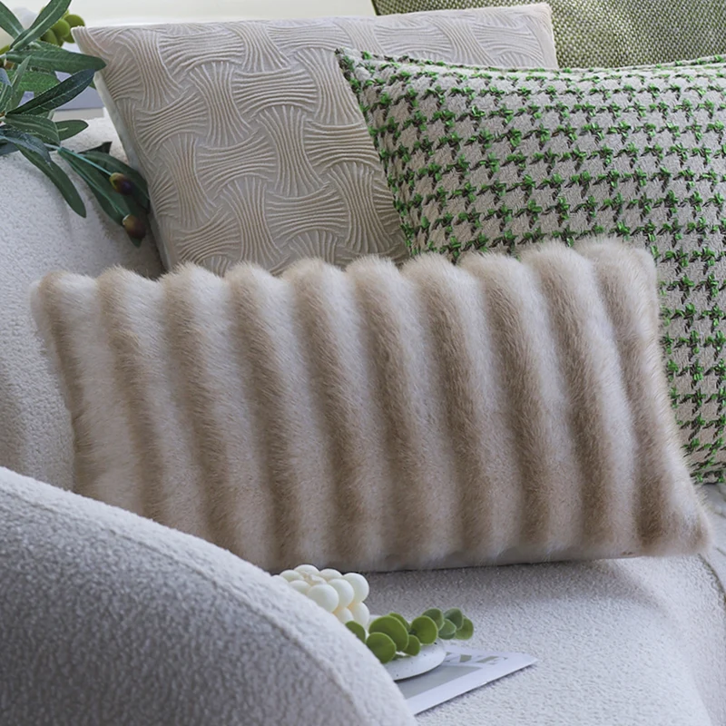 Square decorative cushion cover with embossed wave mosaic Stornfield