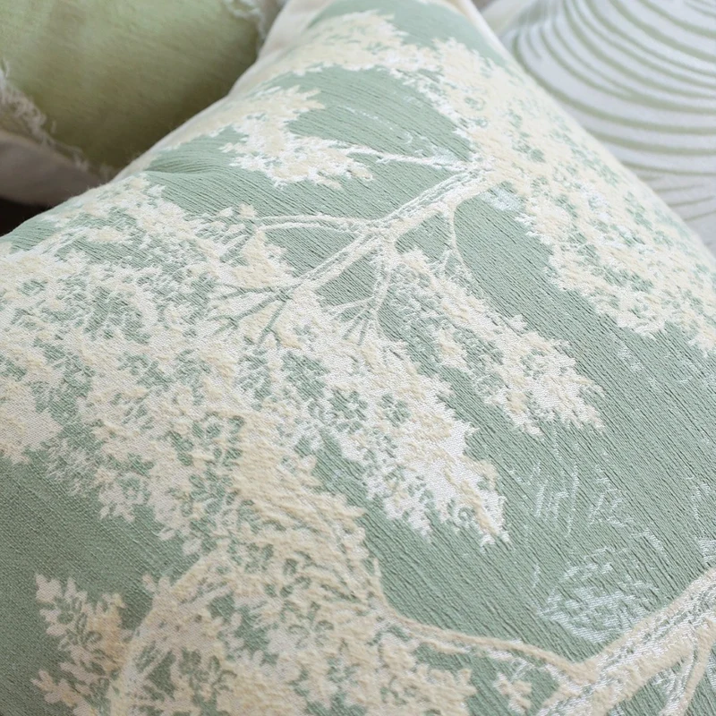 Square decorative cushion cover with relief feather arch jacquard and piped edge Stornfield