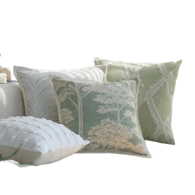 Square decorative cushion cover with relief feather arch jacquard and piped edge Stornfield