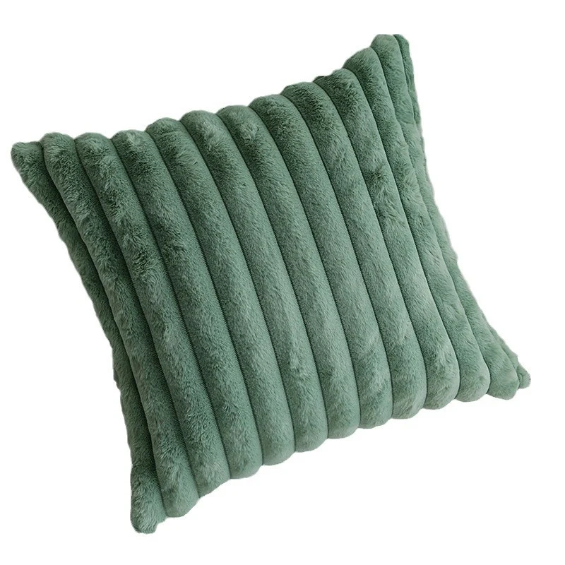 Square decorative pillowcase with stepped rib structure made of soft teddy plush Stornfield