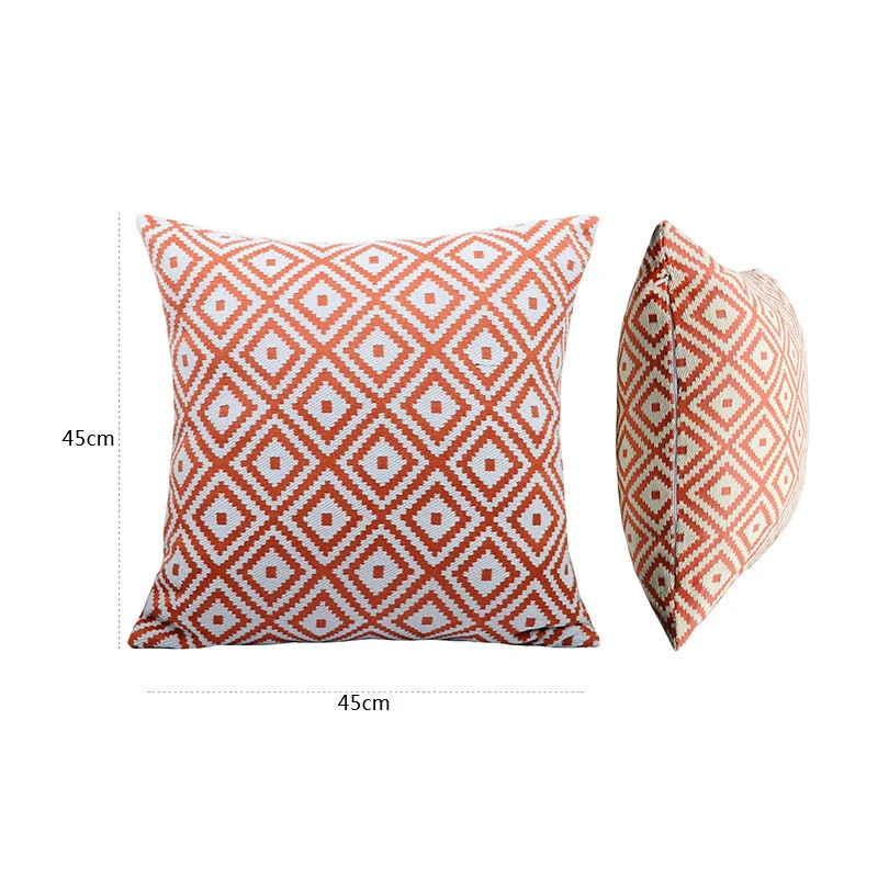 Square decorative cushion cover with geometric diamond pattern Stornfield