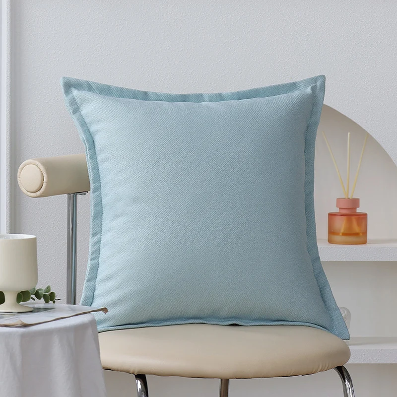 Square decorative cushion cover with fine structured weaving, piped seam and concealed zipper Stornfield