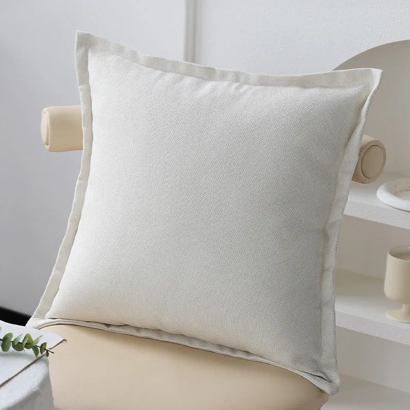 Square decorative cushion cover with fine structured weaving, piped seam and concealed zipper Stornfield