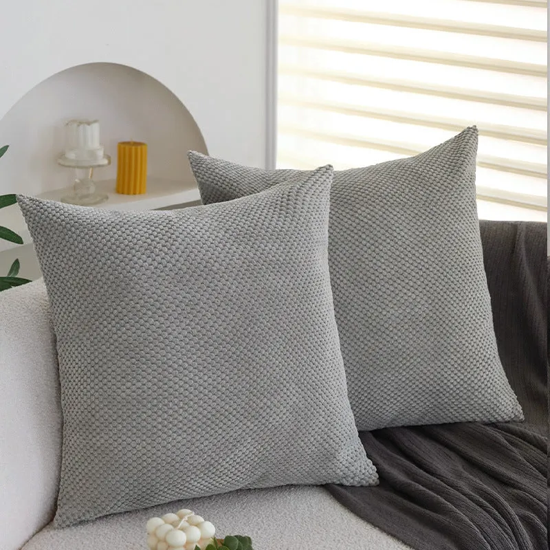 Square decorative cushion cover with fine pearl texture made of soft bouclé knit and concealed zipper Stornfield