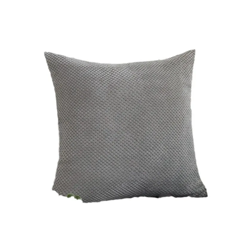 Square decorative cushion cover with fine pearl texture made of soft bouclé knit and concealed zipper Stornfield
