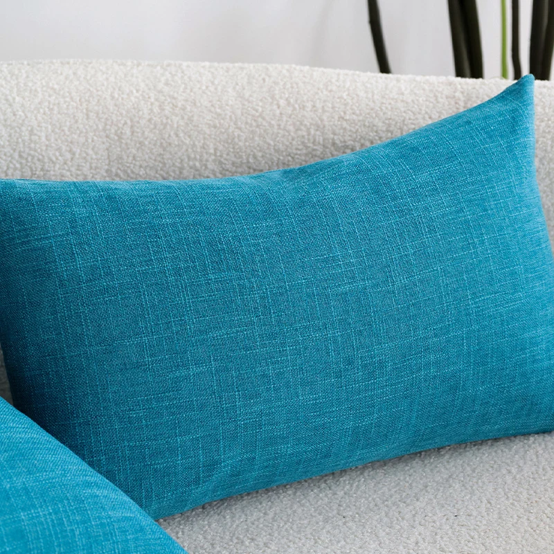 Square decorative cushion cover with fine crosshatch structure and concealed zipper Stornfield