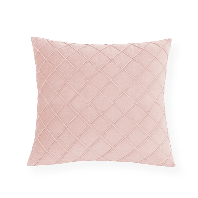 Square decorative cushion cover with raised diamond tufting and microvelvet finish Stornfield
