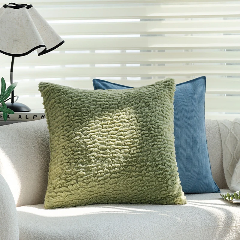 Square pillowcase with herringbone pattern and piped seam Stornfield