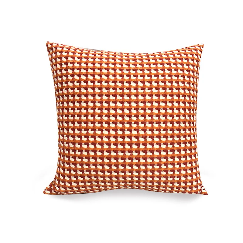 Square cushion cover with fine mini jacquard structure and textured houndstooth Stornfield