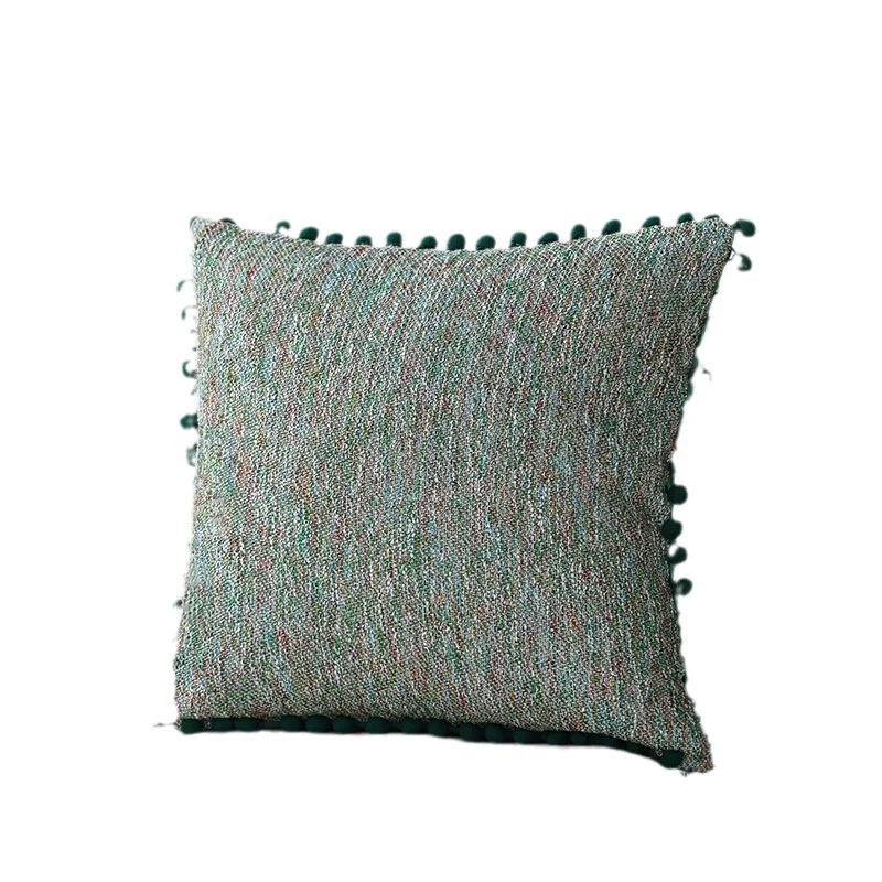 Square cushion cover with fine herringbone structure made of soft cotton blend and piping seam Stornfield