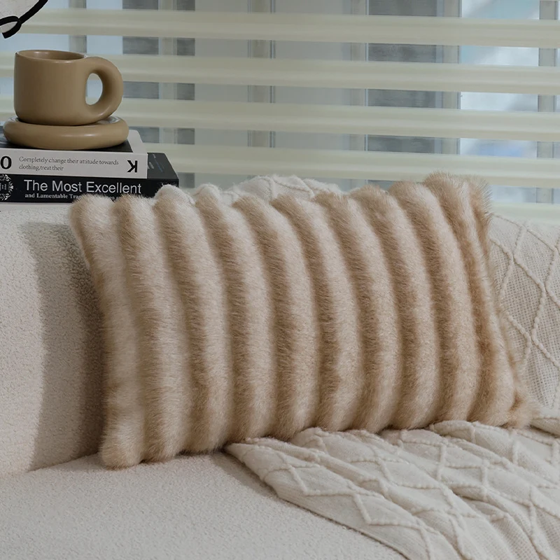 Square cushion cover with fine herringbone pattern and piping Stornfield