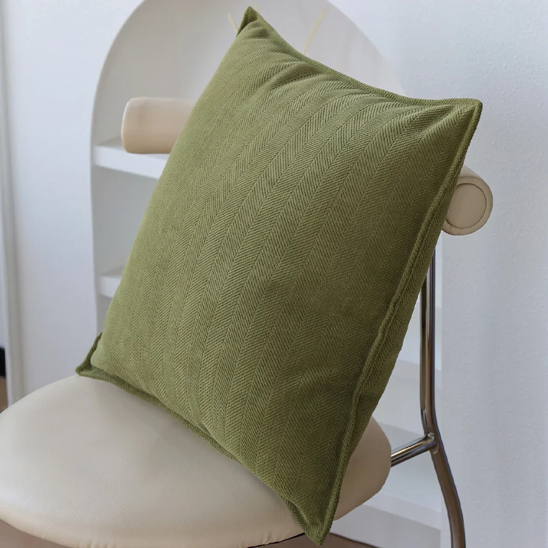 Square cushion cover with abstract houndstooth jacquard and fine linen blend Stornfield