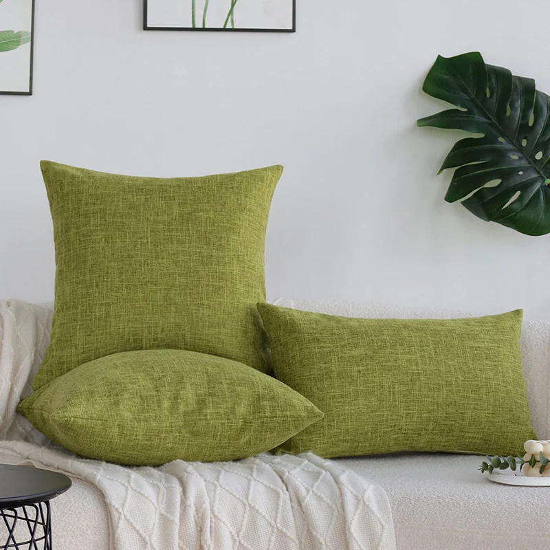 Square cushion cover in modern textured fabric with a soft linen feel and concealed zipper Stornfield