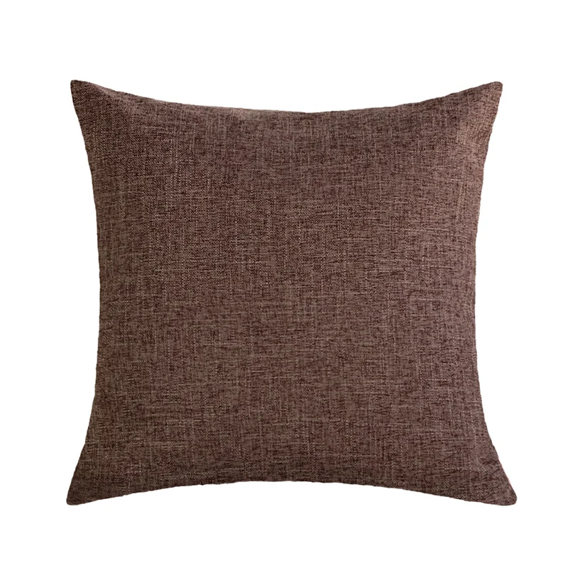 Square cushion cover in modern textured fabric with a soft linen feel and concealed zipper Stornfield