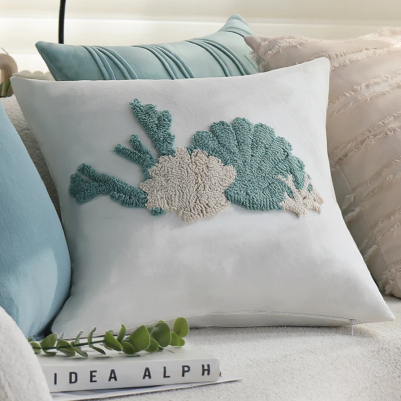 Square cushion cover in boho look with flat fringe runs and linen appearance, concealed zipper Stornfield