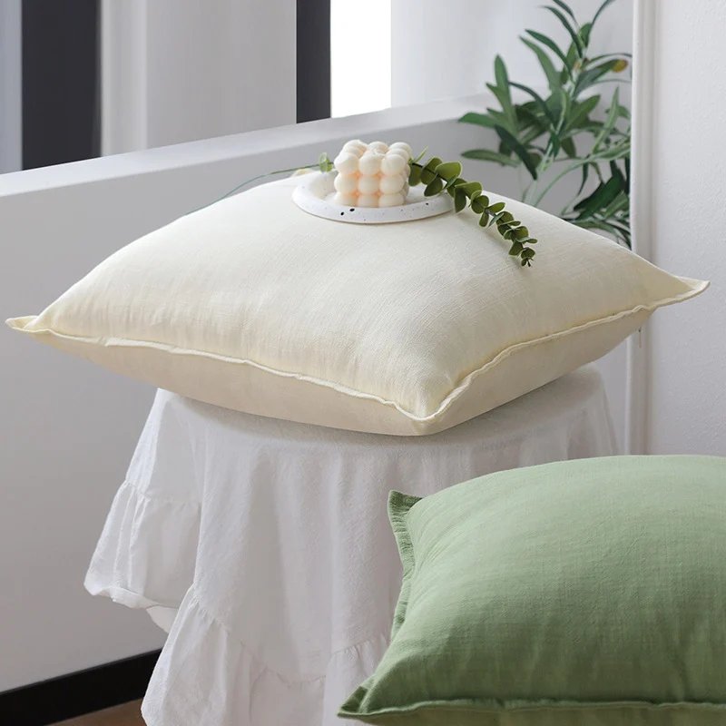 Square pillowcase made of soft linen-cotton blend with hotel-like appearance and hidden zipper Stornfield