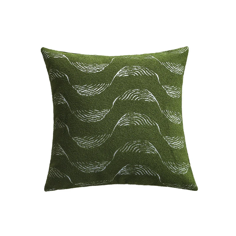 Square cushion cover made of microvelours with subtle wave structure Stornfield