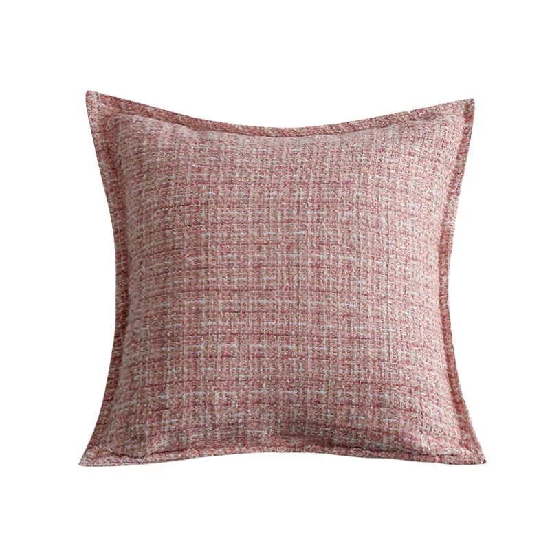 Square cushion cover made of mottled bouclé weave structure with decorative piped edge Stornfield