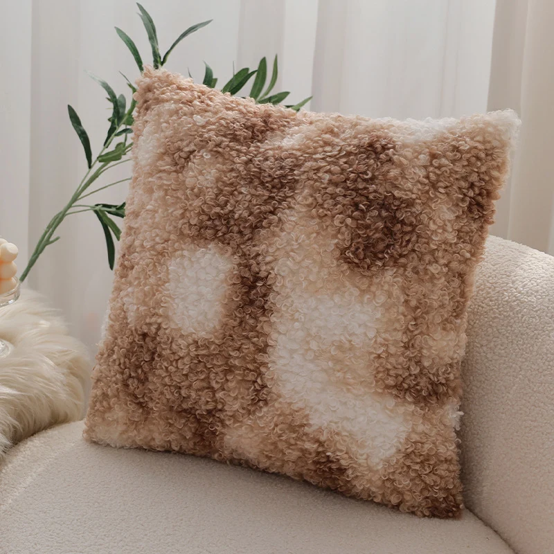 Square cushion cover made of extra-soft ribbed faux fur with Stornfield filling pillow