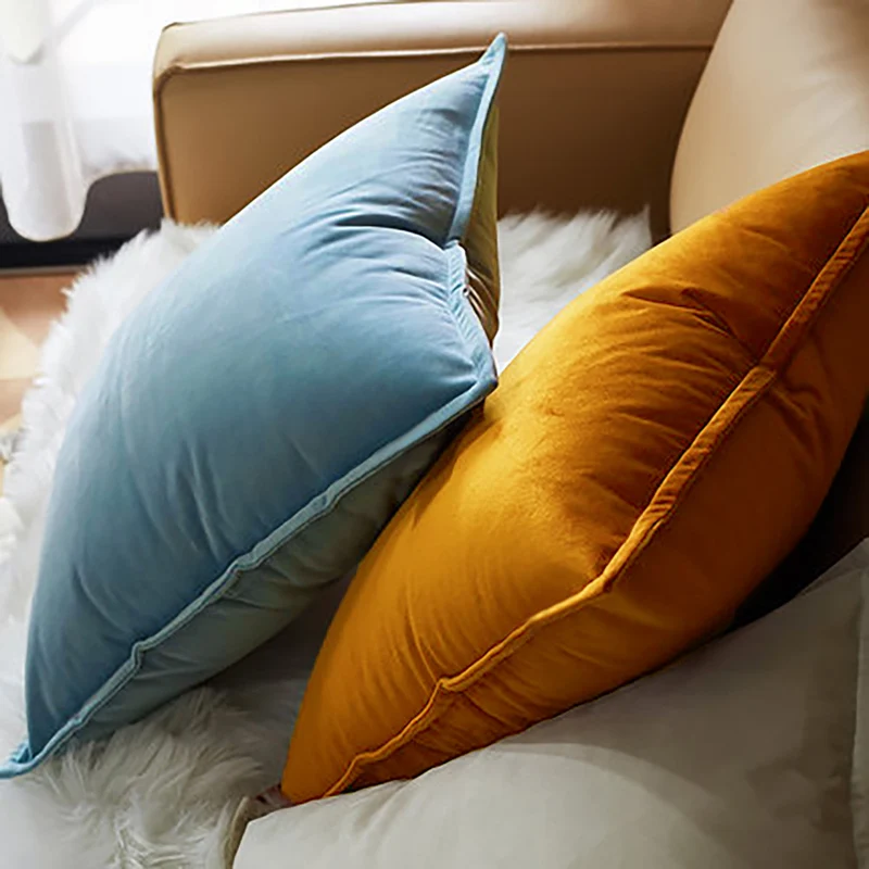 Square Velvet Decorative Cushion Cover with Piping Edge Stornfield