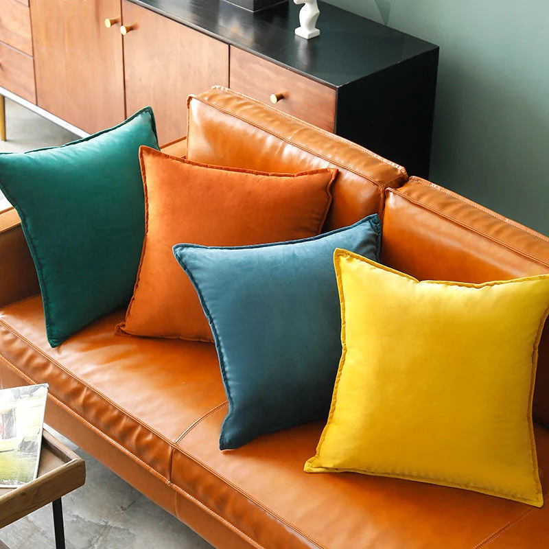 Square Velvet Decorative Cushion Cover with Piping Edge Stornfield
