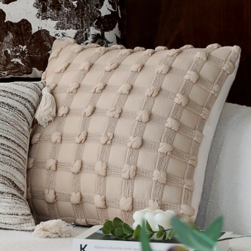 Square velvet cushion cover with raised chenille flower application and concealed zipper Stornfield