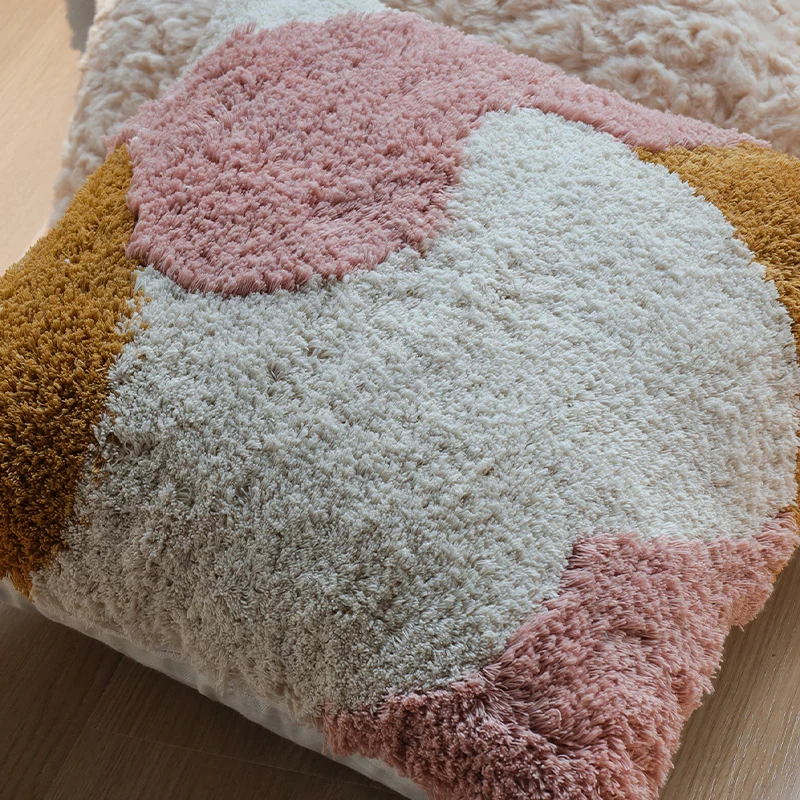 Square velvet cushion cover with decorative ruffle edge and soft-touch surface Stornfield