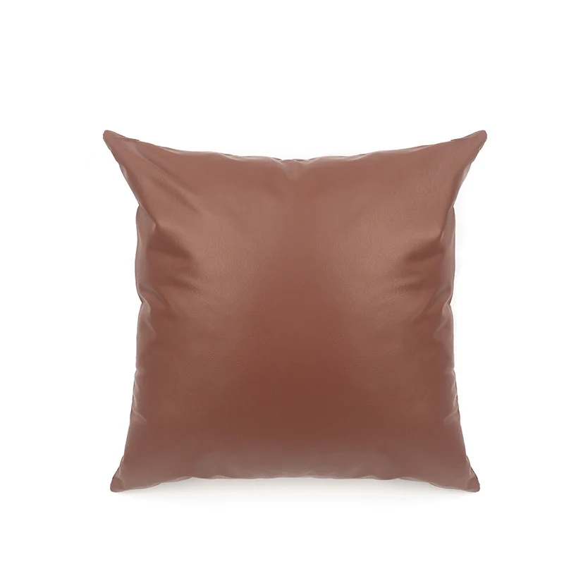 Square premium cushion cover made of vegan Nappa leather with soft-touch surface Stornfield