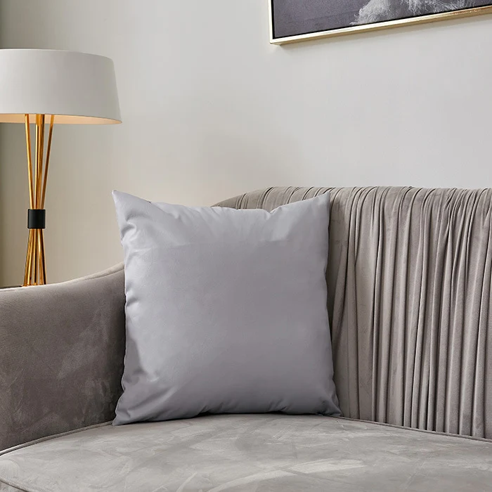 Square premium cushion cover made of vegan Nappa leather with soft-touch surface Stornfield