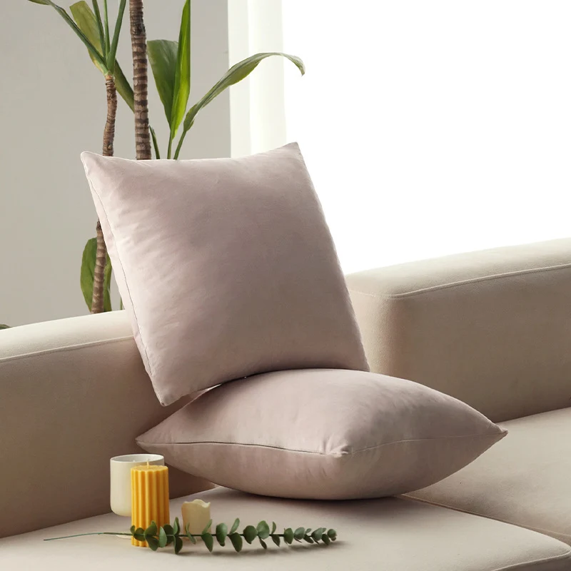 Square microfiber velvet cushion cover with extra soft velour surface and concealed zipper Stornfield