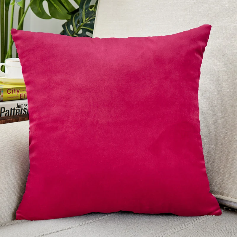 Square microfiber velvet cushion cover with extra soft velour surface and concealed zipper Stornfield