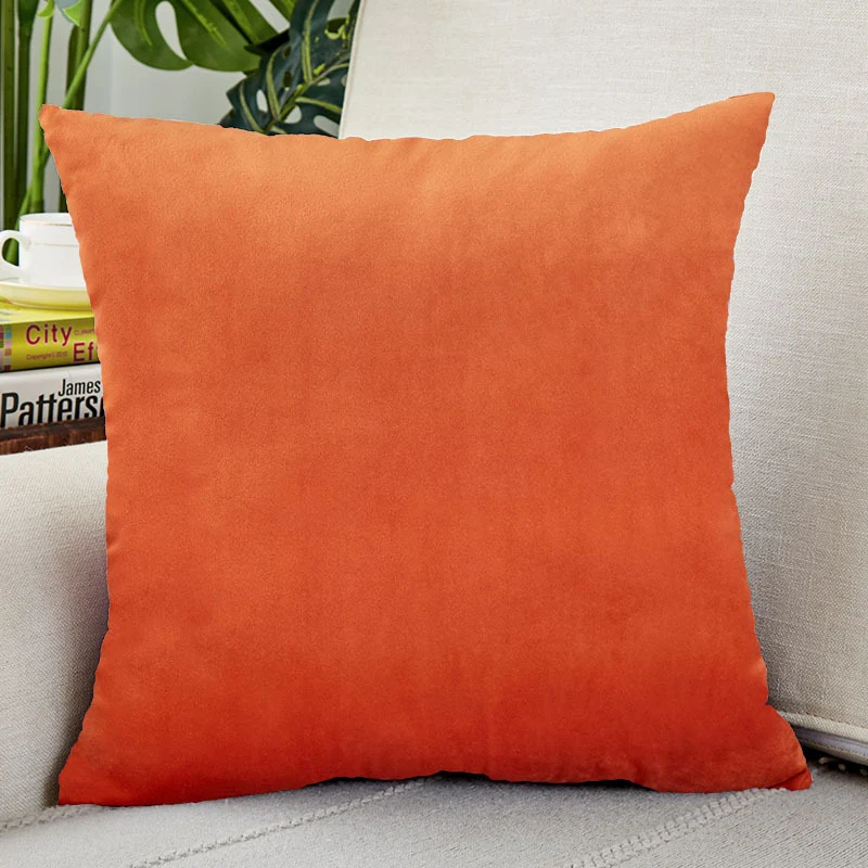 Square microfiber velvet cushion cover with extra soft velour surface and concealed zipper Stornfield